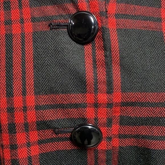 Larry Levine Crop 3/4 Sleeve Plaid 2 Button Jacket - Picture 2 of 7